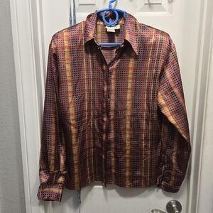 Tess Vintage Women's Multicolor Button Down Shirt Size S